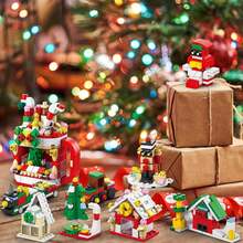 Advent Calendar,Block Advent Calendar,Toy Advent Calendar,Advent 24 Building Blocks,Christmas Gift (8886 Christmas Sleigh) - Red - View 5