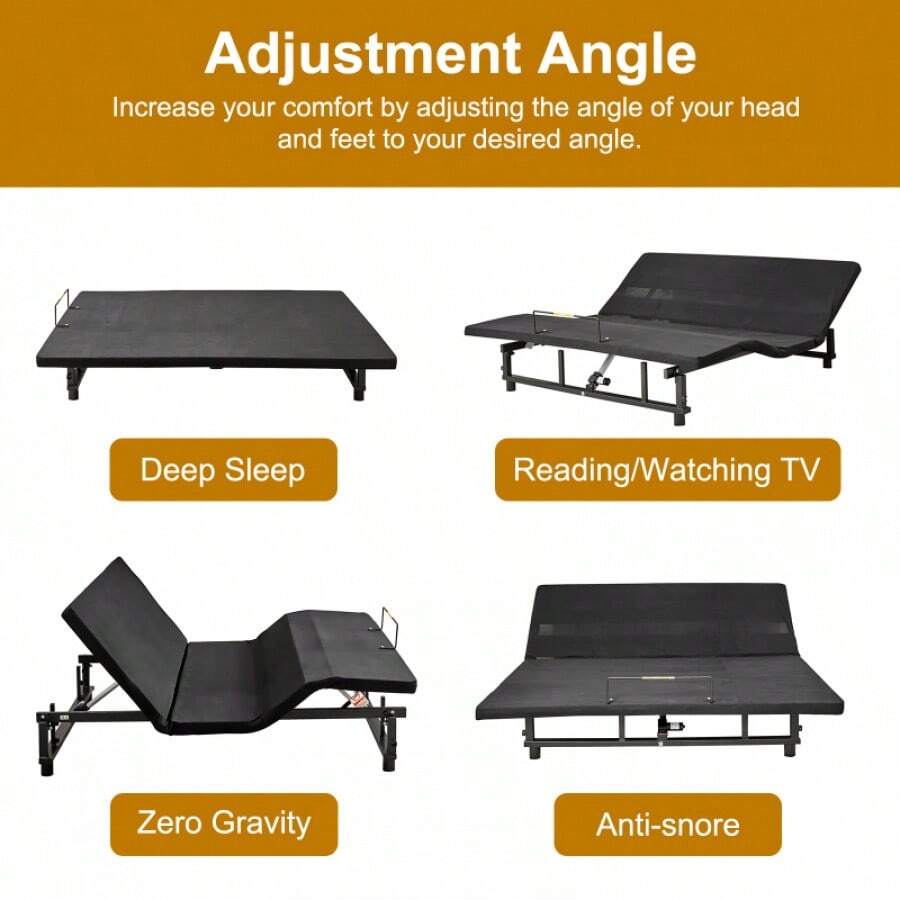 Adjustable Bed Base Frame Queen Bed Frame With Head And Foot Incline