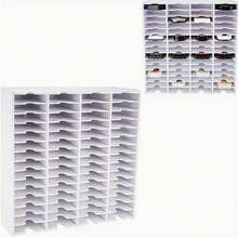 36-Compartment Plastic Desk Organizer Storage Rack For Ink Pads, Stamps, CD, Remote Controls – Versatile Home And Office Organization Solution - White - View 8