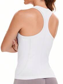 Workout Tank Tops For Women Sleeveless Gym Tops Seamless Racerback Athletic Yoga Shirts - trắng - Xem 1