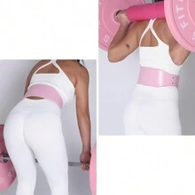 ZORZI ERA Đai tập cử tạ, Đai hỗ trợ thắt lưng bằng da bền bỉ cho bài tập cử tạ, Squat & Deadlift, Unisex - Màu Hồng baby - Xem 10