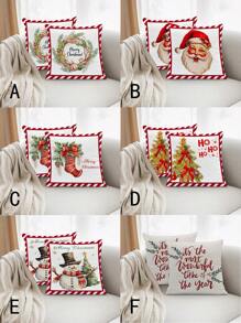 Bộ 2 vỏ gối Giáng sinh mùa đông, Vòng hoa Giáng sinh màu nước, Ông già Noel, Tất Giáng sinh, Cây thông Noel, Người tuyết, Vỏ gối Cottage, Phù hợp cho mọi mùa, Trang trí nhà cửa cho phòng khách, phòng ngủ, ghế sofa, ghế (Không có ruột) - Nhiều màu - Xem 12