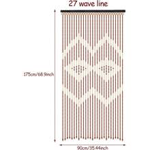 CNCEST Bamboo Beaded Door Curtain - Wooden Curtain Thread Curtain Room Beads Decoration Beaded Curtain Room Divider Window Blind 90 X 175cm - 咖啡+白 - 查看 3