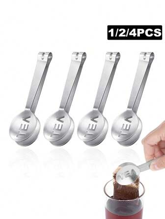 1/2/4 Pieces Stainless Steel Tea Bag Clip,Tongs For Loosing Leaf, Gripping Ice Cube, Sugar,Ice Cubeand Lemon Slice