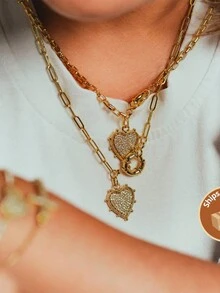 1 Dây chuyền vàng tình yêu dành cho nữ là món quà tinh tế thích hợp tặng bạn bè và đối tác. - Vàng - Xem 2