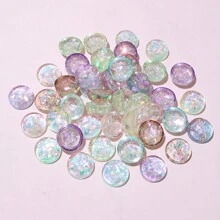 50 chiếc 12mm màu ngẫu nhiên pha trộn nhựa Cabochon Cameo phẳng mặt sau tròn DIY làm đồ trang sức phụ kiện phát hiện cho bông tai vòng cổ - trộn ngẫu nhiên - Xem 3