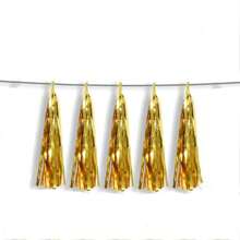 Paquete de 5 guirnaldas de flecos de papel de seda de colores, cinta de flecos de papel para globos, para decoración de bodas, fiestas de cumpleaños, fiestas temáticas, Halloween, Acción de Gracias y otros días festivos - Multicolor - Ver 14