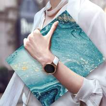 1 件豪华轻质 A4 蓝色大理石纹理 3 环活页夹剪贴板，1 英寸圆环活页夹（信纸尺寸），超薄活页夹，适合礼物、学校、护士办公室，适合男士和女士，带内部口袋 - 藍色 - 查看 6