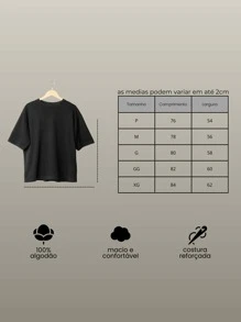 Oversized Turtleneck T-Shirt Streetwear Men And Women 100% Cotton Urban Style For Training And Everyday Black And Off Whte Printed - Angelic No Drama - 奶油色 - 查看 5
