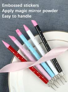 Beautizon Nailartlab 5pcs Acrylic Nail Art Silicone Carving Painting Brushes, UV Gel DIY Art Polishing Double-Ended Sculpting Drawing Nail Dotting Tools - Multicolor - View 6