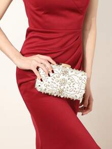 LETODE Bộ trang sức đính đá Rhinestone 4 món, vòng cổ, hoa tai, vòng tay, bộ trang phục dạ hội cho nữ, bộ túi xách cầm tay đính đá Rhinestone, ví dự tiệc, túi xách dự tiệc thời trang thanh lịch mới, túi xách cầm tay cho quý cô, túi đeo chéo bằng kim loại, túi dự tiệc cưới dành cho quý cô và các bé gái - Bạc - Xem 4