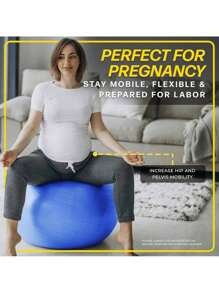 Exercise Ball - Yoga Ball In Multiple Sizes For Workout, Pregnancy, Stability - Anti-Burst Swiss Balance Ball W/Quick Pump - Fitness Ball Chair For Office, Home, Gym - Blue - View 4