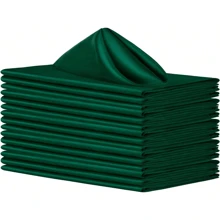 6/8/12/24/16 pièces Set de serviettes en satin de soie rouge, serviettes de table carrées en polyester lavables, convient pour la décoration de mariage et de fête - Multicolore - Voir 59