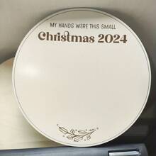 1件2024经典款圣诞手印标牌，人造木制圣诞老人主题装饰牌匾，安装方式多样，节日纪念品，印有英文文字“我的手曾经这么小” - DIY工艺品及装饰 家居装饰 圣诞装饰 房间装饰 冬季