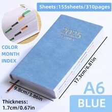 Sổ kế hoạch hàng ngày A6 2025: 155 tờ/310 trang, Chỉ mục tháng màu, Dày 0,67 inch, Thích hợp cho trường học và cuộc sống hàng ngày - A6 - Xem 8