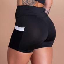 Leggings And Shorts Kit With Pocket Mesh Fitness High Waist Women's Fitness Gym Workout GJR Modas - 白色 - 查看 3