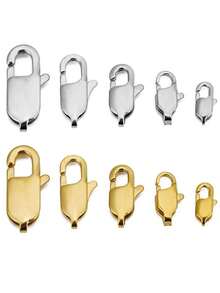 5 件/包不锈钢抛光方形钩扣、龙虾爪扣配件，适用于 DIY 吊坠、手链、项链首饰制作 - 5個/包不銹鋼龍蝦扣 - 查看 1