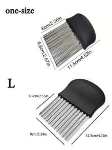 1pc Wavy French Fry Salad Carrot Onion Potato Cutter Slicer, Multi-Purpose Kitchen Tool - Black - View 5