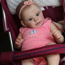 21 Inch 52 CM Reborn Baby Dolls Girl Reborn Toddler Reborn Doll Brown Eyes Realistic Newborn Soft Cloth Body Baby Dolls Toy For Kids Age 3+ - 彩色 - 查看 3