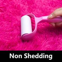 Fluffy Modern Area Rugs For Living Room Bedroom,Plush High Pile Purple Rug For Kids Girls Room Nursery Home Decor, Upgrade Non-Slip Girls Bedroom Soft Indoor Rug - 玫紅色 - 查看 7