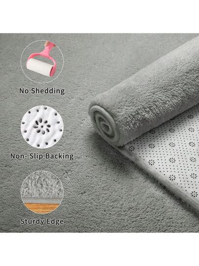 Short Pile Effen Tapijt Living Room Washable Zachte Non Slip Children's Girl Boy Bedroom Carpets Area Fluffy Mat view 4