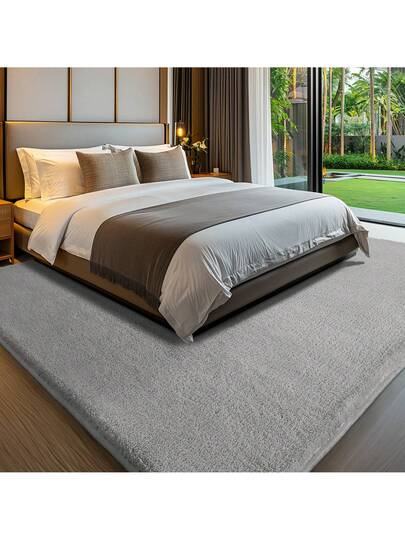 Short Pile Effen Tapijt Living Room Washable Zachte Non Slip Children's Girl Boy Bedroom Carpets Area Fluffy Mat view 6