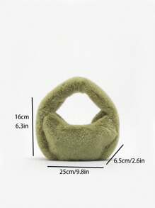 Túi xách vải nhung nữ mới thu đông 2024, túi tote vải nhung màu vàng nhạt và xanh lá cây - màu xanh lá - Xem 6