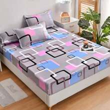 Bedding Set Double Bed Sheet Standard 1 Pc With Elastic Microfiber Assorted Floral And Geometric Print - 列印 - 查看 4