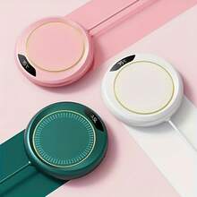 USB 供电咖啡和饮料加热垫 - 便携式智能杯子加热器，适用于小杯子，内置设计，36V 或更低，无需电池，非常适合卧室和办公桌使用，是送给朋友、爱人、同事、同学的完美礼物 - 彩色 - 查看 3