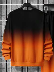 男士 3D 渐变印花圆领运动衫和运动裤套装 - 查看 5