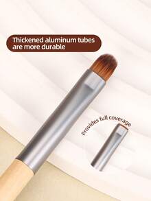 Set Of Vegan Bamboo Makeup Brushes, Including Lip Brush,  Natural Bamboo Handle Cosmetic Tools - Multicolor - View 5