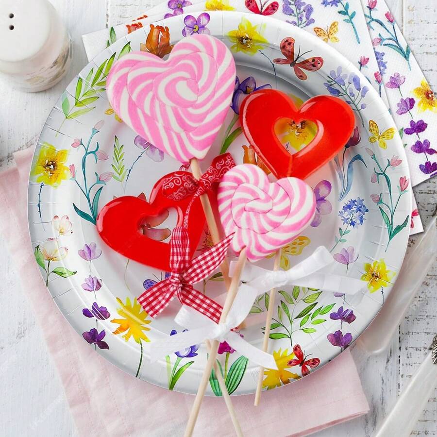 68pcs Wild Flower Party Decorations & Dinnerware Set Flower Decors