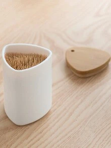 1 个牙签筒容器，家用牙签盒，竹牙签筒，900 支天然竹牙签，日式简约牙签罐，餐厅酒店牙签收纳盒，适合家庭和客厅使用，便携式牙签盒，带收纳的牙签罐 - 彩色 - 查看 8