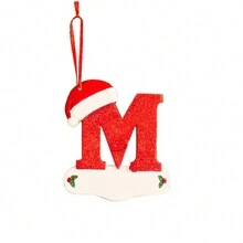 1 pieza Adorno colgante en forma de letra del abecedario A-Z para árbol de Navidad, 26 letras para decoración del hogar de Navidad y Año Nuevo, ornamento DIY de acrílico - Multicolor - Ver 12