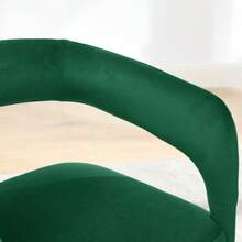 Flannelette Material Single Leisure Chair ,Comfortable Cushioned Single Leisure Chair,Chair Backrest Hoow Wih Armrests,Sutable For Living Rooms,Bedrooms And Dining Rooms:The Chair Is Sized To Fit Into Any Space And Provides The Support And Comfort You Need To Read, Rest Or Work For Short Periods. And It Is Also Very Convenient When Handling And Moving, And Can Adjust Its Position Without Effort To Adapt To Different Use Scenarios - 墨綠色 - 查看 7