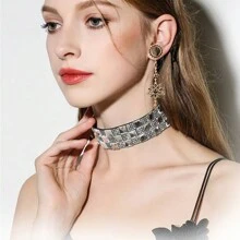 2PCS Stainless Steel Elegant Women Star Moon Ear Gauges Plugs Tunnels Dangle Earring Expander Body Piercing Jewelry Wedding Vacation