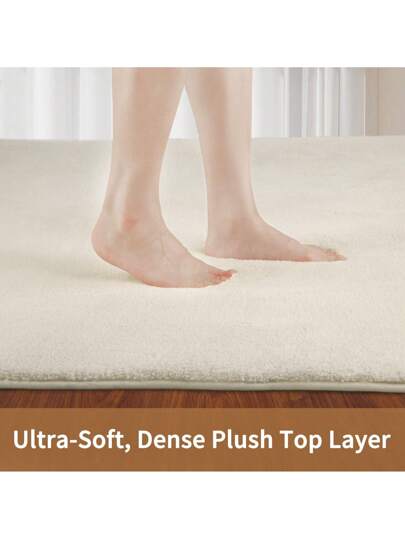 Short Pile Effen Tapijt Living Room Washable Zachte Non Slip Children's Girl Boy Bedroom Carpets Area Fluffy Mat view 3