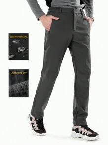 TECTOP Men's Slim Fit Cargo Snow Pants For Hiking, Windbreaker, Outdoor Trousers With Zip Pockets, Random Logo Shipped