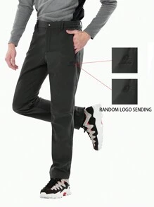 TECTOP Men's Slim Fit Cargo Snow Pants For Hiking, Windbreaker, Outdoor Trousers With Zip Pockets, Random Logo Shipped