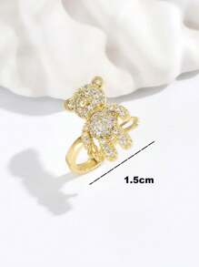 1pc Cute Sweet Zirconia Bear Ear Bone Clip Jewelry Exquisite Ladies Gift - Style 1 - View 4