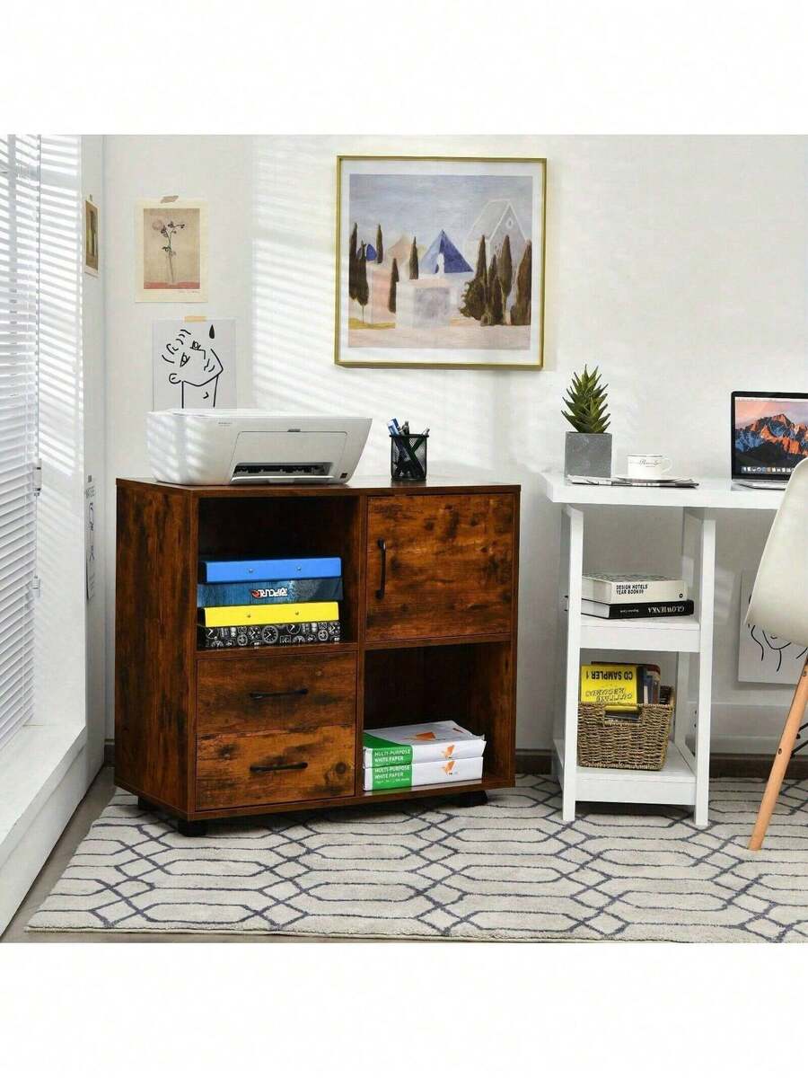 Portable File Fiberboard Material, Rolling Printer Stand And