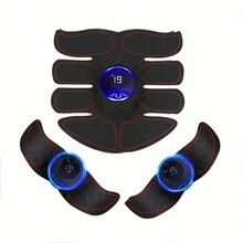 AXH 可充电式EMS肌肉刺激器，全身按摩器，理疗工具，使用粘性贴片而非凝胶 - 黑色 - 查看 5