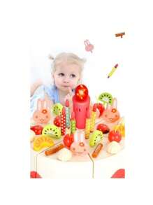 Set 82 Juguetes Pastel Cumpleaños Musica Sonido Luce Regalo - Rosa - Ver 5