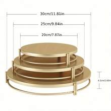 Set de 3 soportes para pastel dorados, soporte circular para postres, bandeja metálica para exhibir cupcakes y dulces, adecuado para bodas, eventos, fiestas de cumpleaños, Navidad