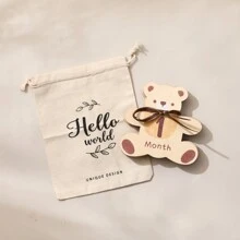 Creative Cute Bear Shaped Milestone Cards, Tracking Baby Growth Photography Props Suitable For 0-12 Months Newborn Baby Shower Easter Gifts Things For Girls/Boys - Multicolor - View 3