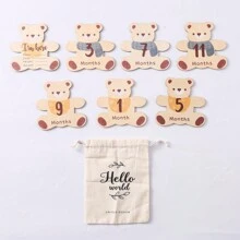 Creative Cute Bear Shaped Milestone Cards, Tracking Baby Growth Photography Props Suitable For 0-12 Months Newborn Baby Shower Easter Gifts Things For Girls/Boys - Multicolor - View 11