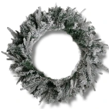 Christmas Wreath For Door Snowy Christmas Decoration 60cm - 白色 - 查看 1