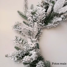 Christmas Wreath For Door Snowy Christmas Decoration 60cm - 白色 - 查看 5