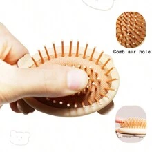 奶茶熊可爱发梳防静电卷发迷你便携式旅行梳子发刷儿童女童梳子发刷造型工具 - 彩色 - 查看 2