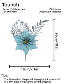 1pc Artificial Flower, Small Fan Leaf Twig - Suitable For DIY Wreath, Tabletop Decor, Wedding And Holiday Celebration, Table Decoration,Centerpieces,Artificial Flowers,Plastic Flowers - Multicolor - View 3